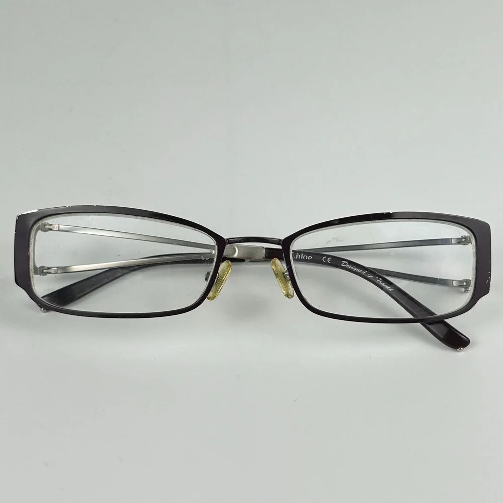 Chloe CL1208 C03 Unisex Eyeglasses Frame Silver‎ & Black Full Rim 51-19-130 mm